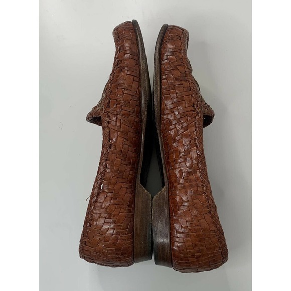 Vintage MARCO EVANI Leather Woven Loafer Shoes 8.5